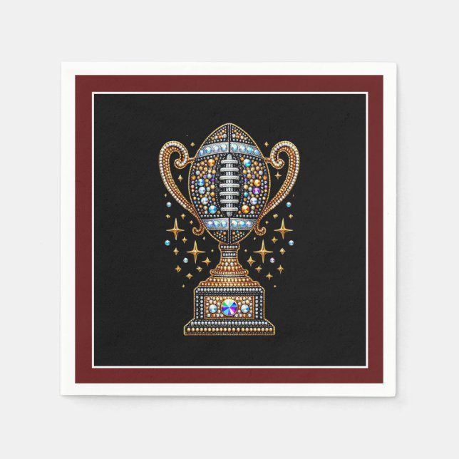 Bling Football Party Big Game Bowl Game Trophy Pappersservett (Framsidan)