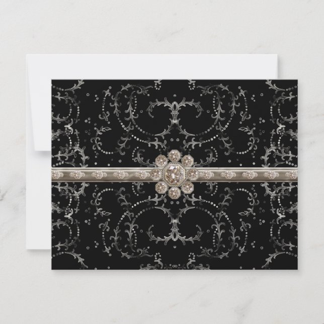 Bling för juvelLooksilver virvlar runt den Inbjudningar (Framsida)