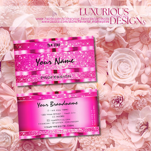 Bling Glam Girly Rosa Glitter Gnistra Stars Luxury Visitkort