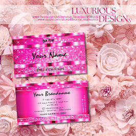 Bling Glam Girly Rosa Glitter Spark Stars Snyggt Visitkort