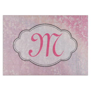 Bling Glitter Girly Monogram Glasskärl