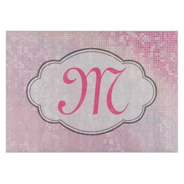 Bling Glitter Girly Monogram Glasskärl (Framsidan)