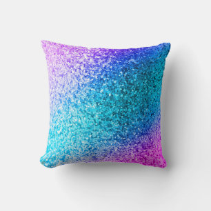 Bling Glitter Girly Monogram Throw Couch Pillow Kudde