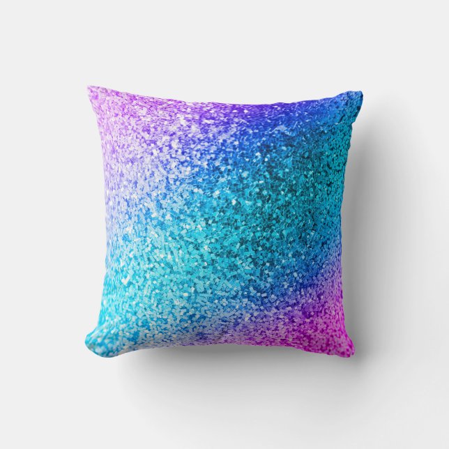 Bling Glitter Girly Monogram Throw Couch Pillow Kudde (Framsida)