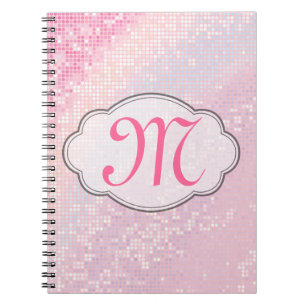 Bling Glitter Girly Pin Monogram Initial Note Bok Anteckningsbok