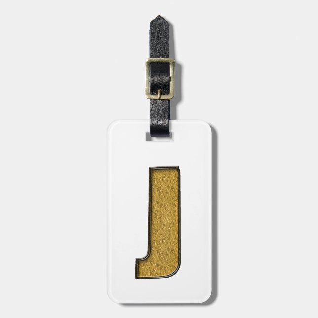 Bling Guld J Bagagebricka (Vertikal Framsida)