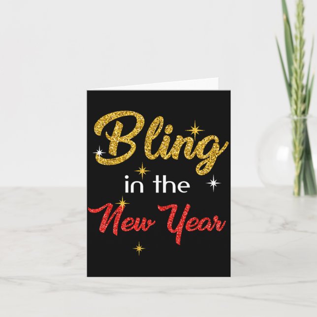 Bling In The New Year Shirt _ New Year's Eve Holid Kort (Framsida)