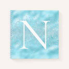 Bling med Monogram första pulverblått Sparkles Bli