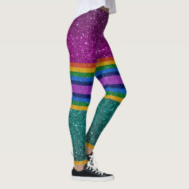 Bling mig upp Regnbåge 7 Pop Mode Leggings