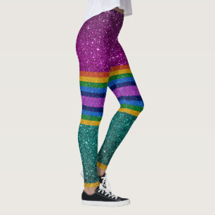 Bling mig upp Regnbåge 7 Pop Mode Leggings