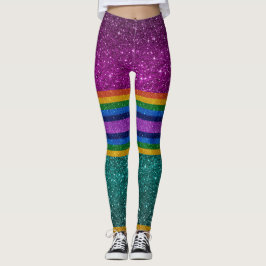Bling mig upp Regnbåge 7 Pop Mode Leggings
