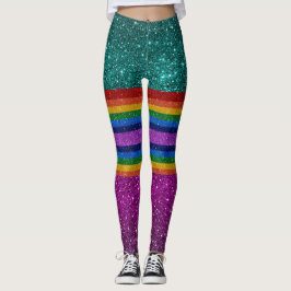 Bling mig upp Regnbåge 8 Pop Mode Leggings