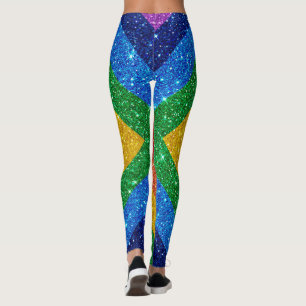 Bling mig upp Regnbåge Pop Mode Leggings
