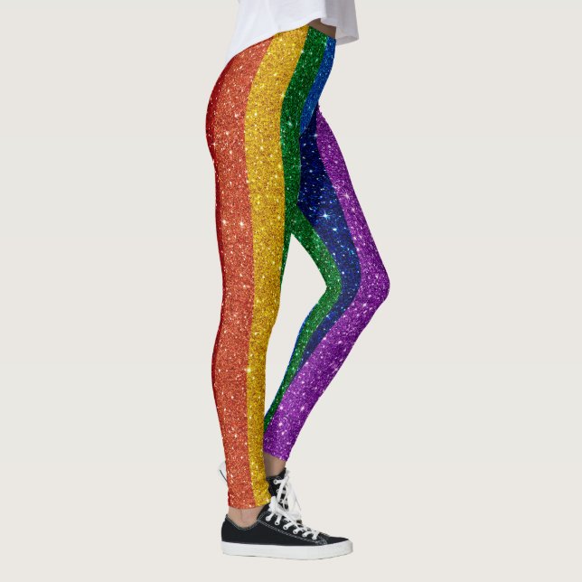 Bling mig upp Regnbåge Pop Mode Leggings (Höger)