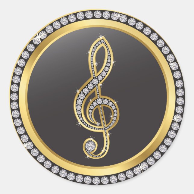 Bling Music Sticker - SRF Runt Klistermärke (Framsida)
