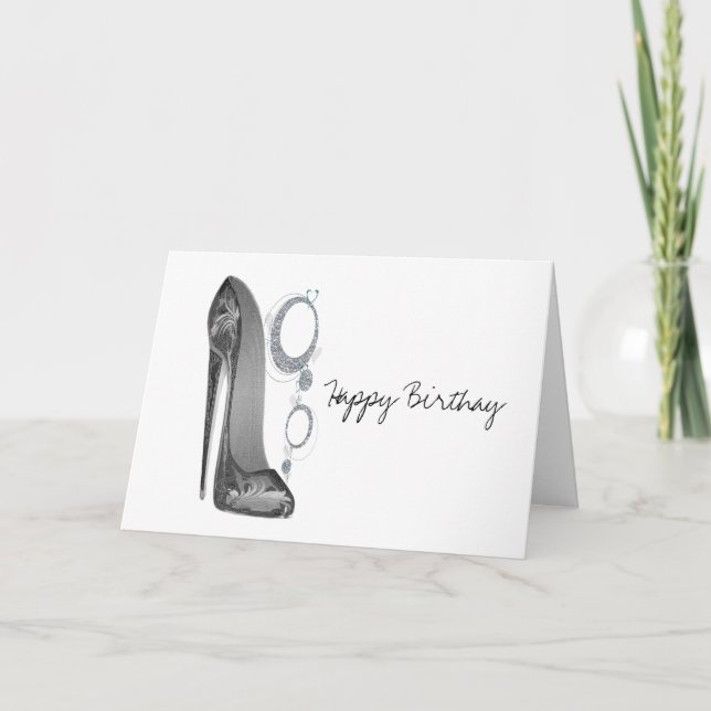 Bling och Groovy Stiletto Shoe Art Kort (Framsida)