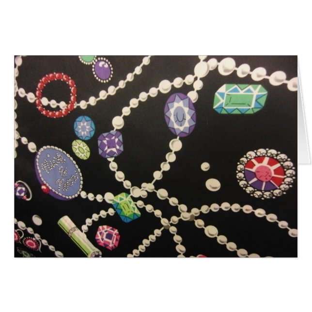 Bling och pärlor hälsningskort (Framsidan Horizontal)