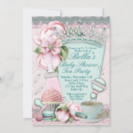 Bling Peony Baby Shower Tea-inbjudningar Inbjudningar