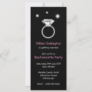 Bling Ring Bachelorette Party bjudan Inbjudningar