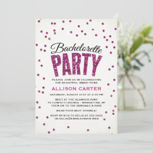 Bling Shock rosa Gems Bachelorette Party Inbjudningar
