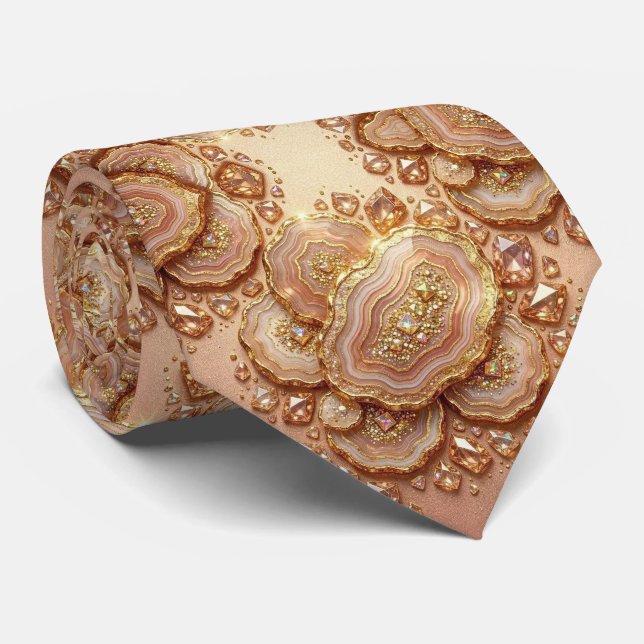 Bling & Sparkle | Lyxig roséguld geod halsduk Slips (Rullad)