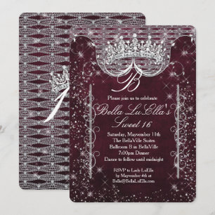 Bling Sweet 16-parts inbjudningar, Mis Quince Anos Inbjudningar
