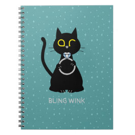 BLING WINK Funny Cat Frieri anteckningsbok