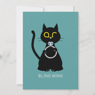 BLING WINK Funny Cat Frieri gratulationskort Julkort