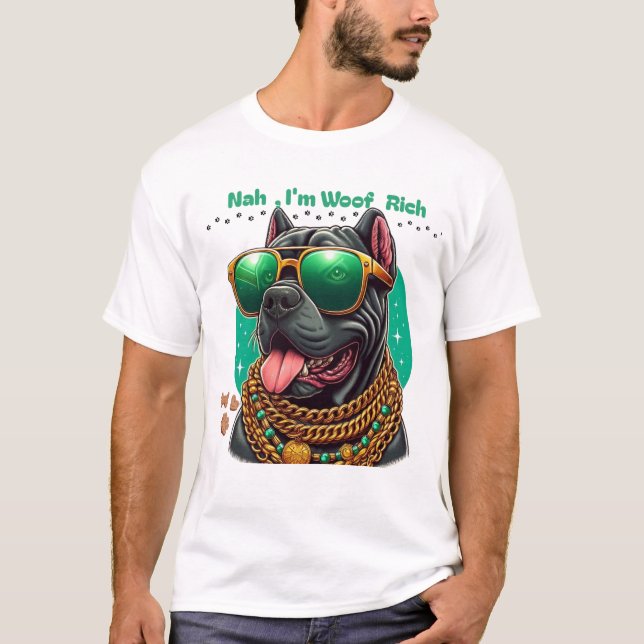 Blingout Frenchie - Hip-Skutt-Hund med kedjor T Shirt (Framsida)