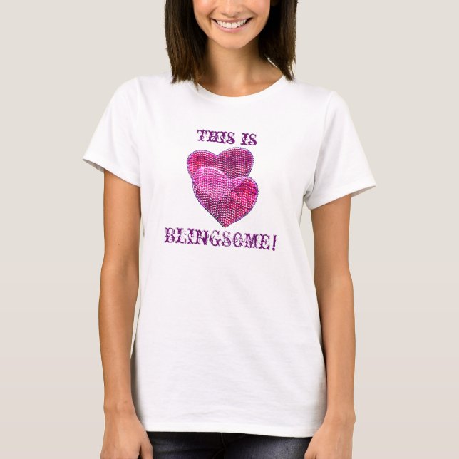 Blingsome t-skjorta för två sequined herats tee shirt (Framsida)