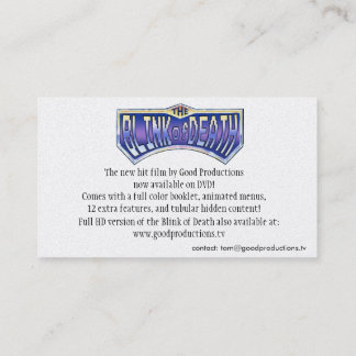 Blink av kortet för död DVD Visitkort