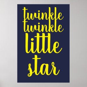 blink blink lilla stjärna barnkammaraffisch poster