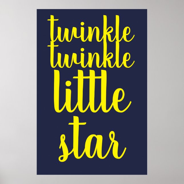 blink blink lilla stjärna barnkammaraffisch poster (Framsidan)