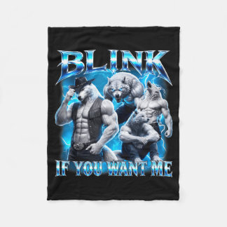 Blink Om Du Vill Ha Roligt Sarktiskt Alfavarg Meme Fleecefilt