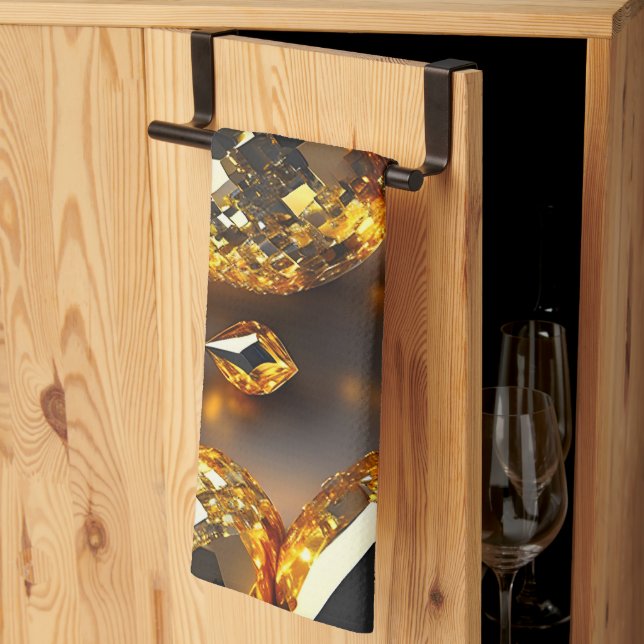 Blink! Vackra kaosjuveler i guld Kökshandduk (Thirds Fold)