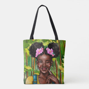 Blinka afro- flickatoto tygkasse