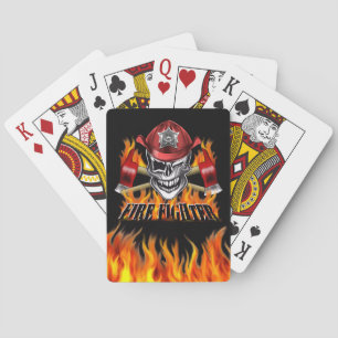 Blinka brandmanskallen och flammande yxor casinokort