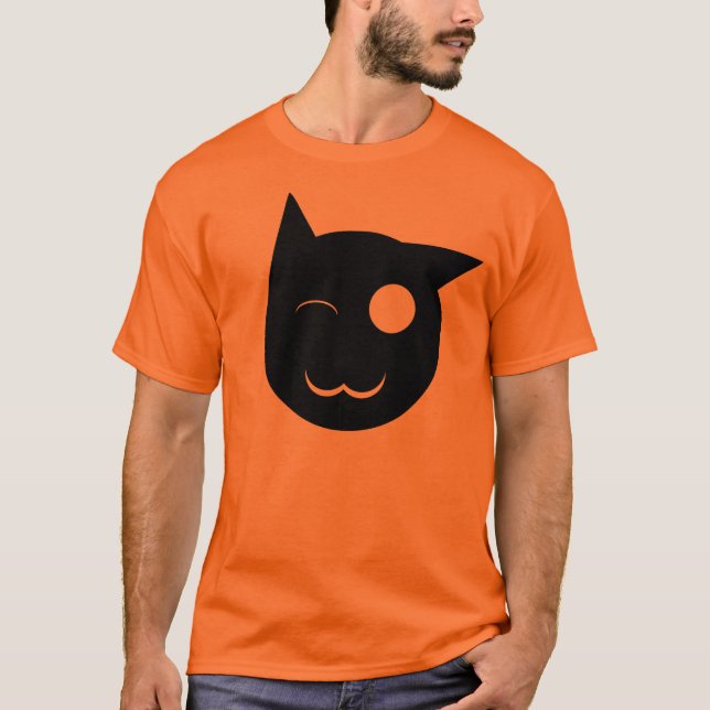 Blinka den svart kattskjortan tee (Framsida)