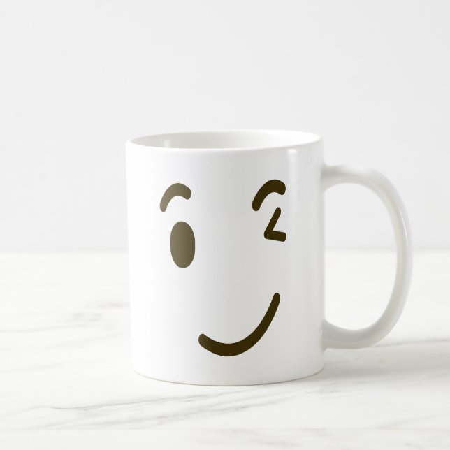 Blinka för Emoji för ansikteEmoticon rolig serie Kaffemugg (Höger)