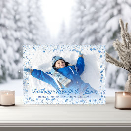 Blinka genom fotopatkortet Snö Helgdag Julkort