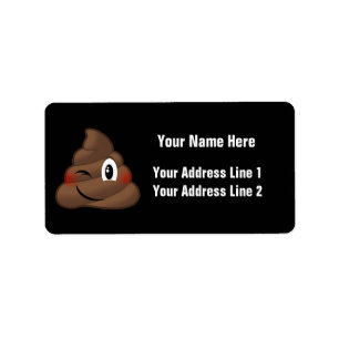 Blinka poopen Emoji Adressetikett