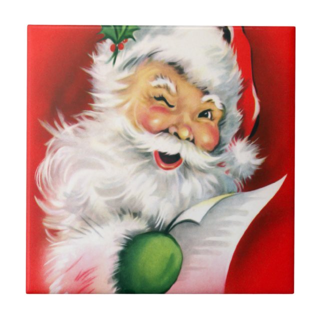 Blinka Santa jul lista Kakelplatta (Framsidan)
