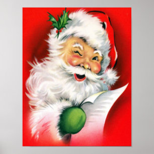 Blinka Santa jul lista Poster
