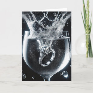 Blinkande Diamond Bröllop Ring i glas Kort