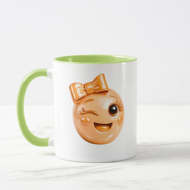 Blinkande Emoji Ansiktsillustration Mugg (Vänster)