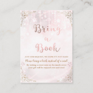 Blinkar lilla stjärna Rosa Guld Ta med en bok Bebi Tilläggskort