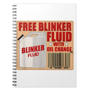 Blinker Fluid Idiot Gag-presentskjorta för Mechani Anteckningsbok
