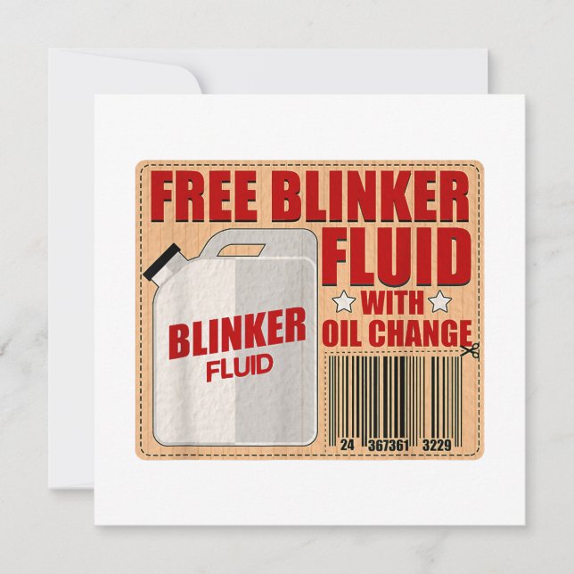 Blinker Fluid Idiot Gag-presentskjorta för Mechani Inbjudningar (Framsida)