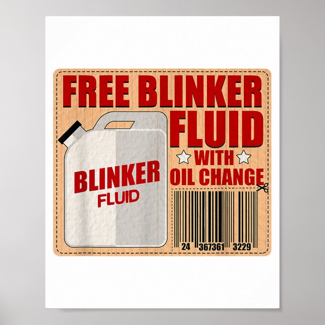 Blinker Fluid Idiot Gag-presentskjorta för Mechani Poster (Framsidan)