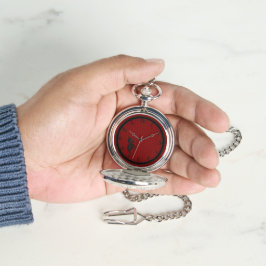 Blinky the Bat-mönster Röd Silver Fickur Armbandsur